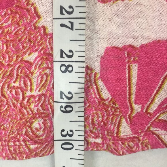 Coldwater Creek Tunic Top Womens M 10-12 Pink Floral Print Linen/Poly 3/4 Sleeve - Picture 6 of 8